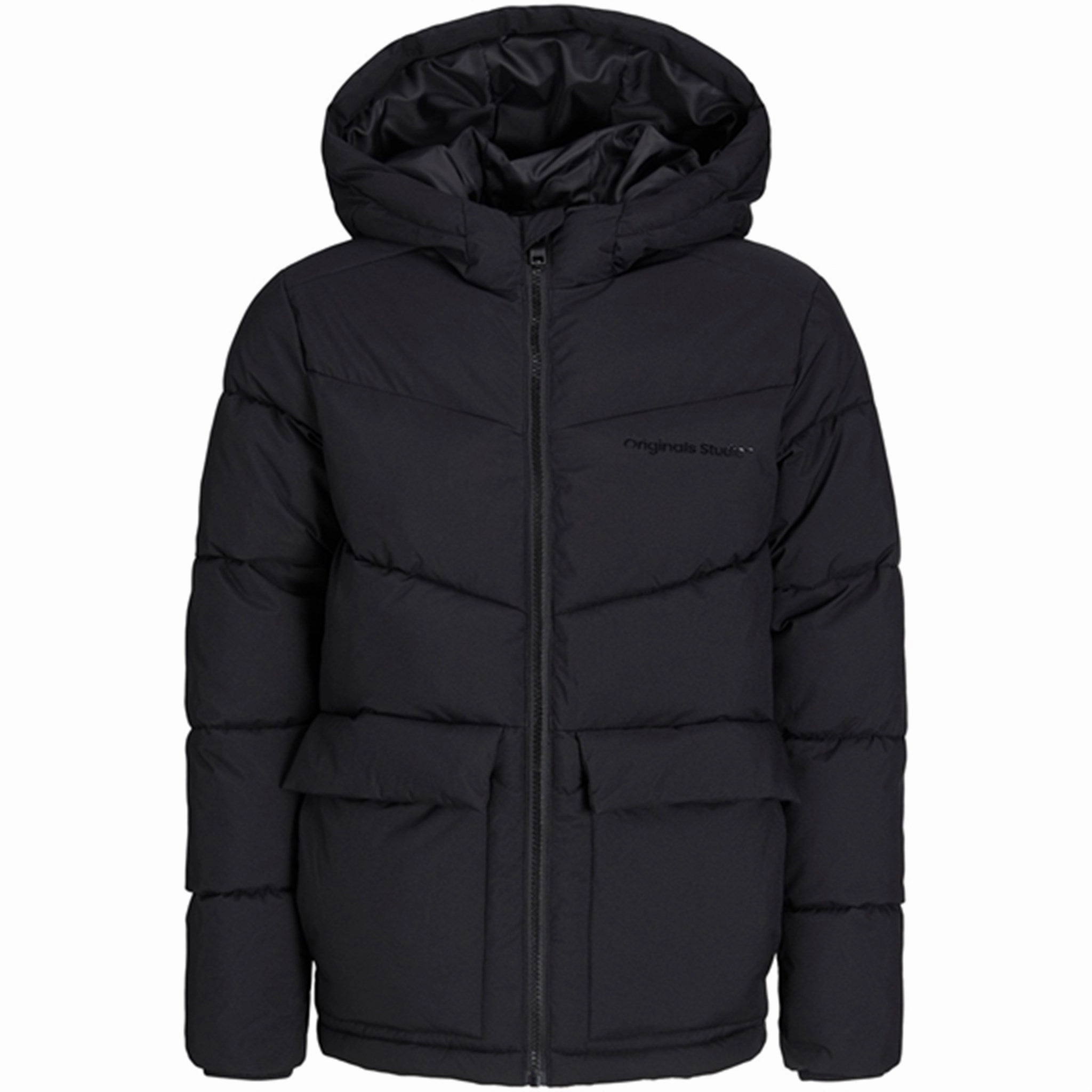 Office Wear Seamless Edge Finishing Jack & Jones Junior Black Vesterbro Puffer Jacket