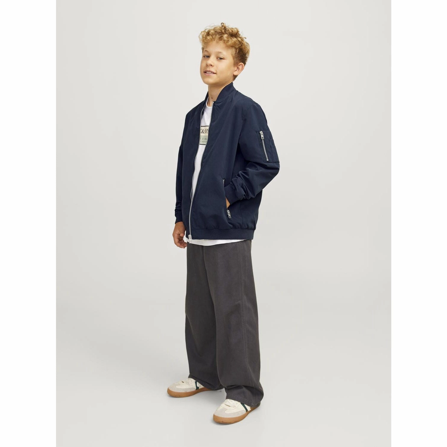 Jack & Jones Junior Navy Blazer Rush Bomber Jacket Noos Thick Insulation
