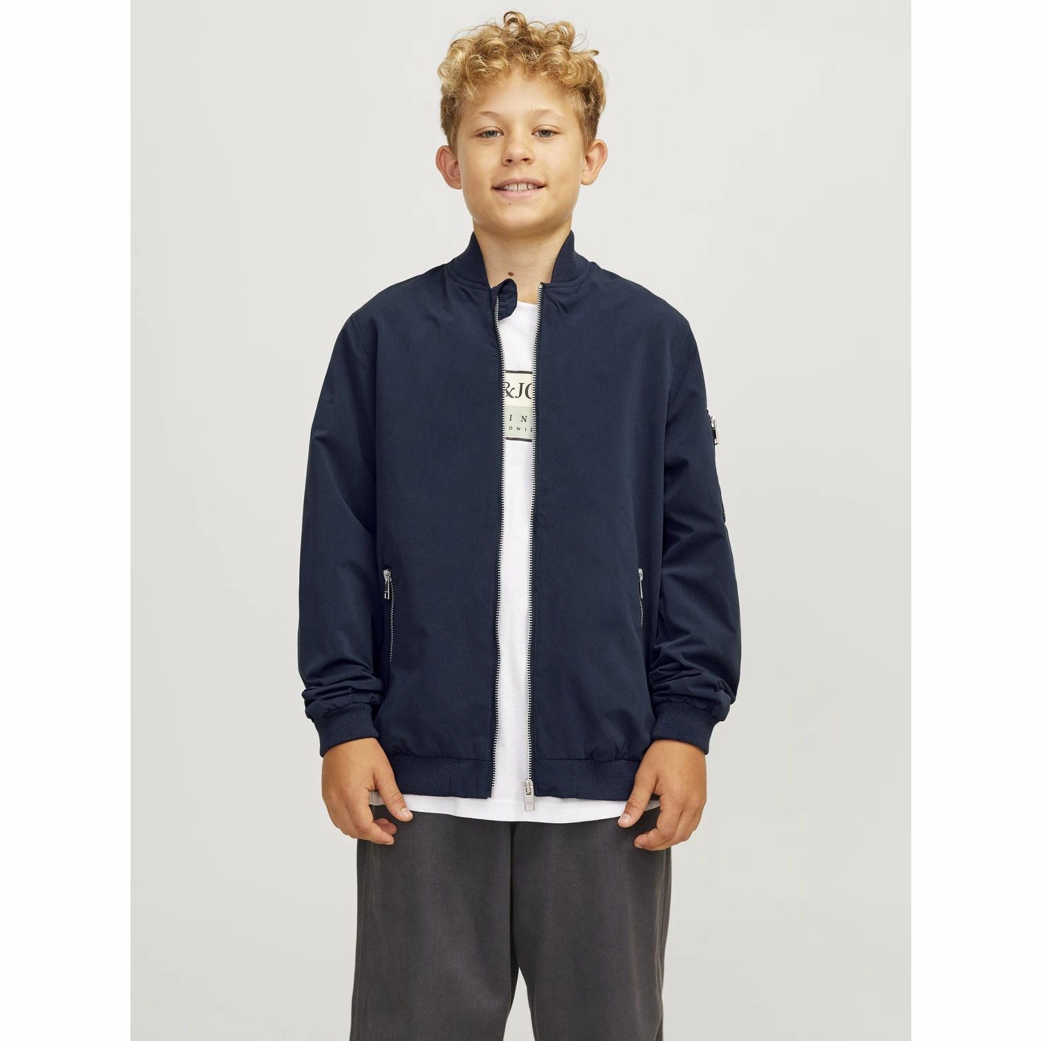 Jack & Jones Junior Navy Blazer Rush Bomber Jacket Noos LowProfile Design Moisture Wicking Material