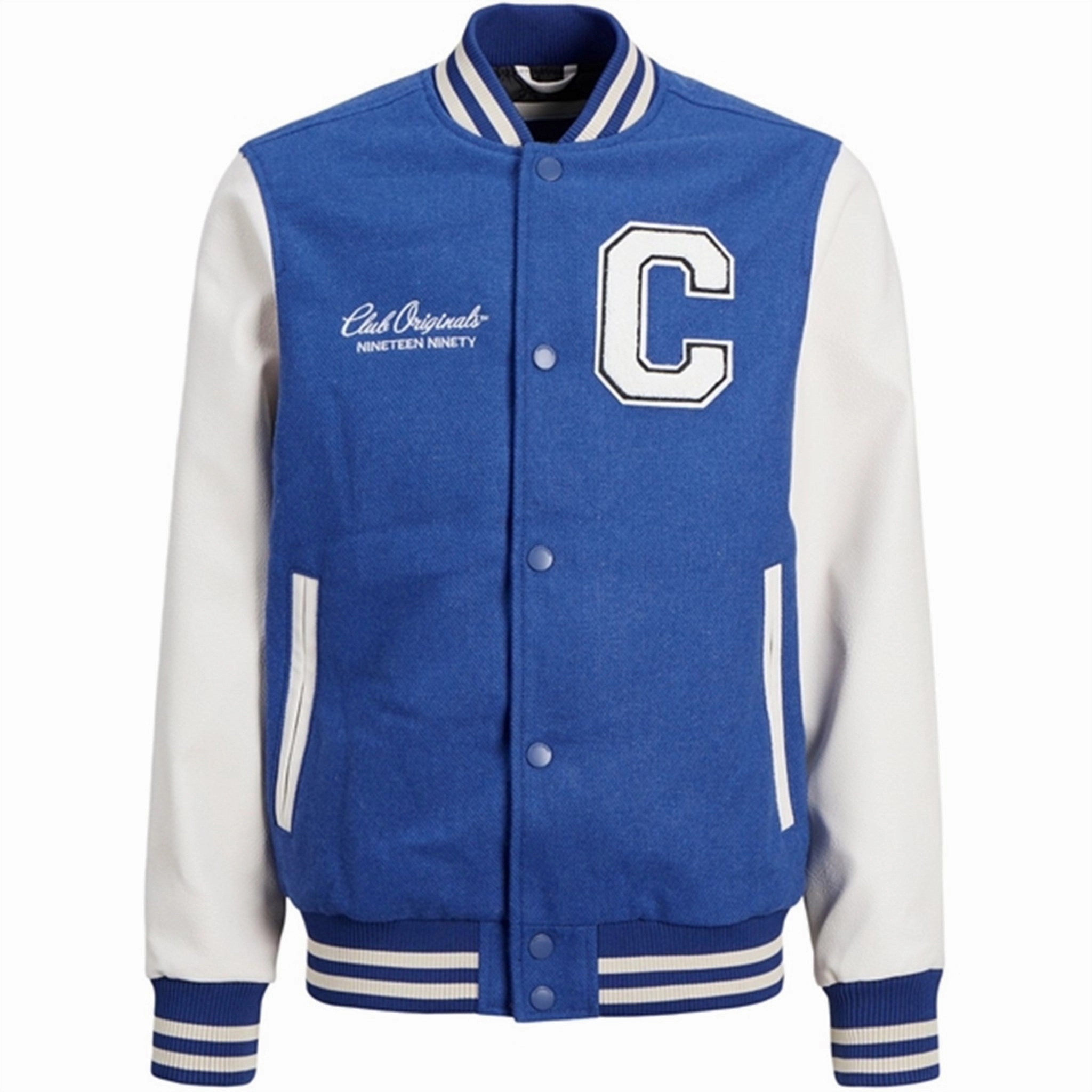 Full Length Zipper Closure Jack & Jones Junior True Blue Jorcollege Bomber Jacket