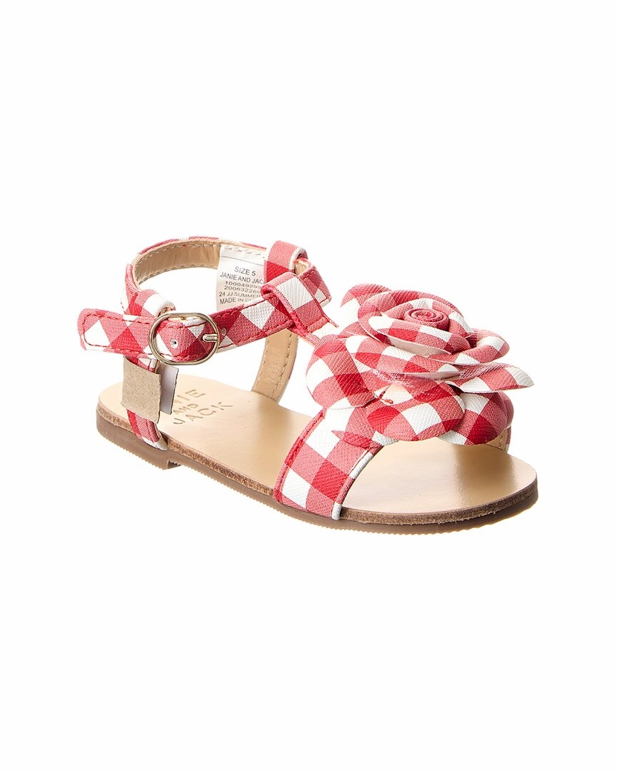 Janie and Jack Gingham Flower Sandal Cushion Boost