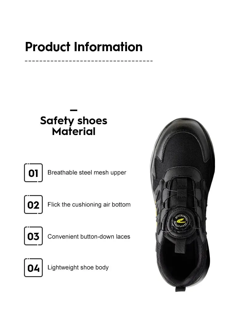 JB Fly Weaving 600 Quick Lace Steel Toe Shoes