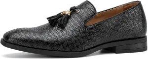 JITAI Men's Lindford Moc Toe Bit Slip-on Penny Loafer Party Shoes
