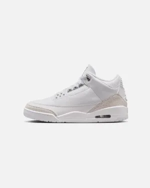 Jordan Air Jordan 3 Retro "Pure Money" White/Silver Breathable mesh design Flexible Performance