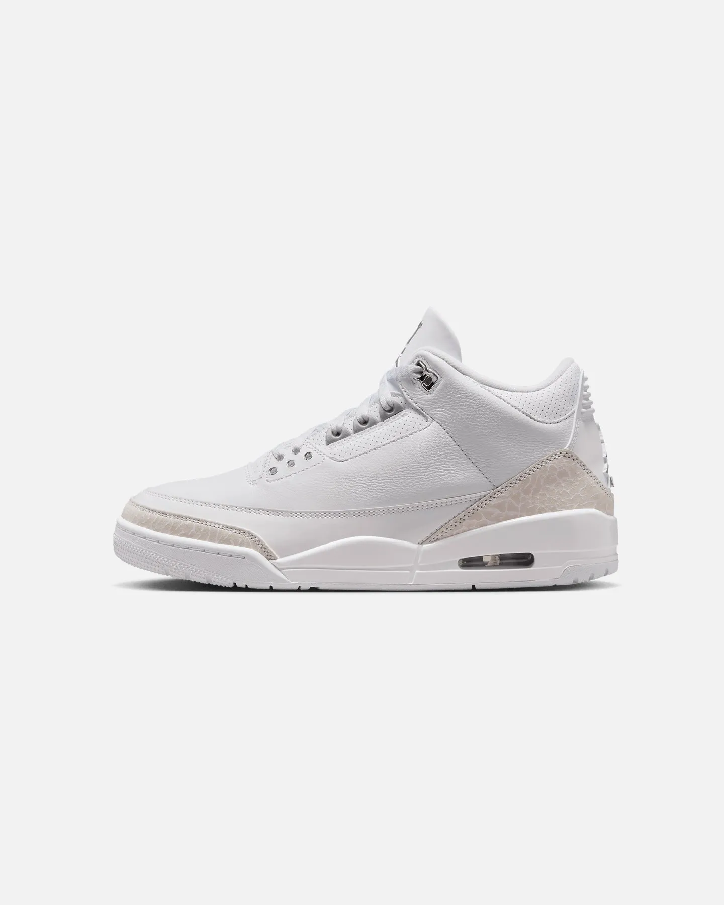 Jordan Air Jordan 3 Retro "Pure Money" White/Silver Breathable mesh design Flexible Performance