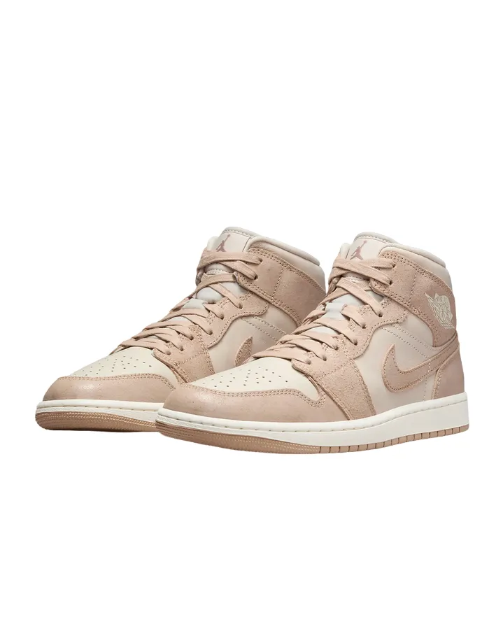 Jordan scarpa sneakers da adulti AirJordan 1 Mid SE FJ3448-200 beige-marroncino chiaro Bouncy Ride Feel replaceable