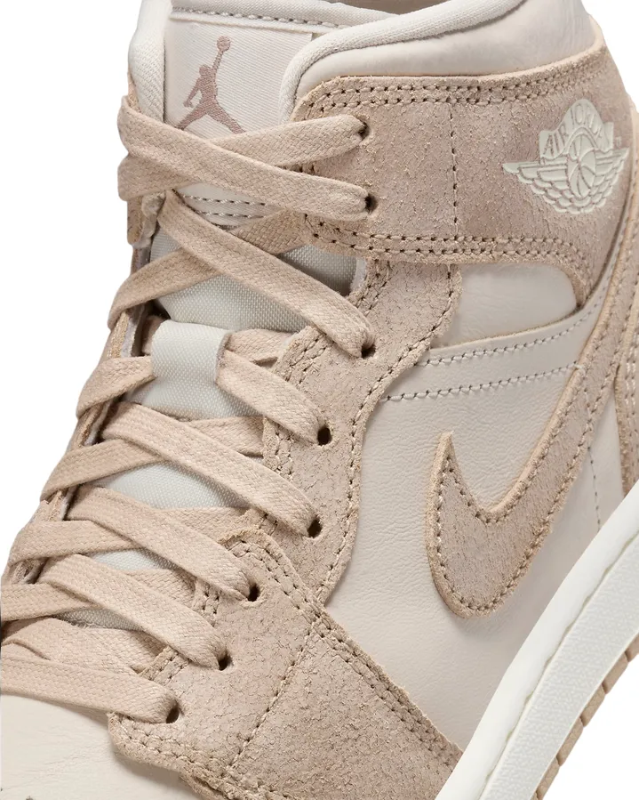 Jordan scarpa sneakers da adulti AirJordan 1 Mid SE FJ3448-200 beige-marroncino chiaro Comfort footbed Adaptive Footframe Tech