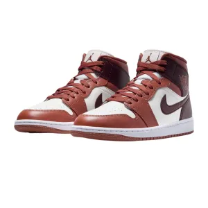 running in a desert shoes Jordan scarpa sneakers da adulto Air Jordan 1 Mid BQ6472 200 pesca-bianco-mattone