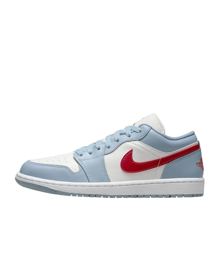 logo - strapped shoes Jordan scarpa sneakers da donna Air Jordan 1 Low DC0774-164 blu grigio-bianco-rosso