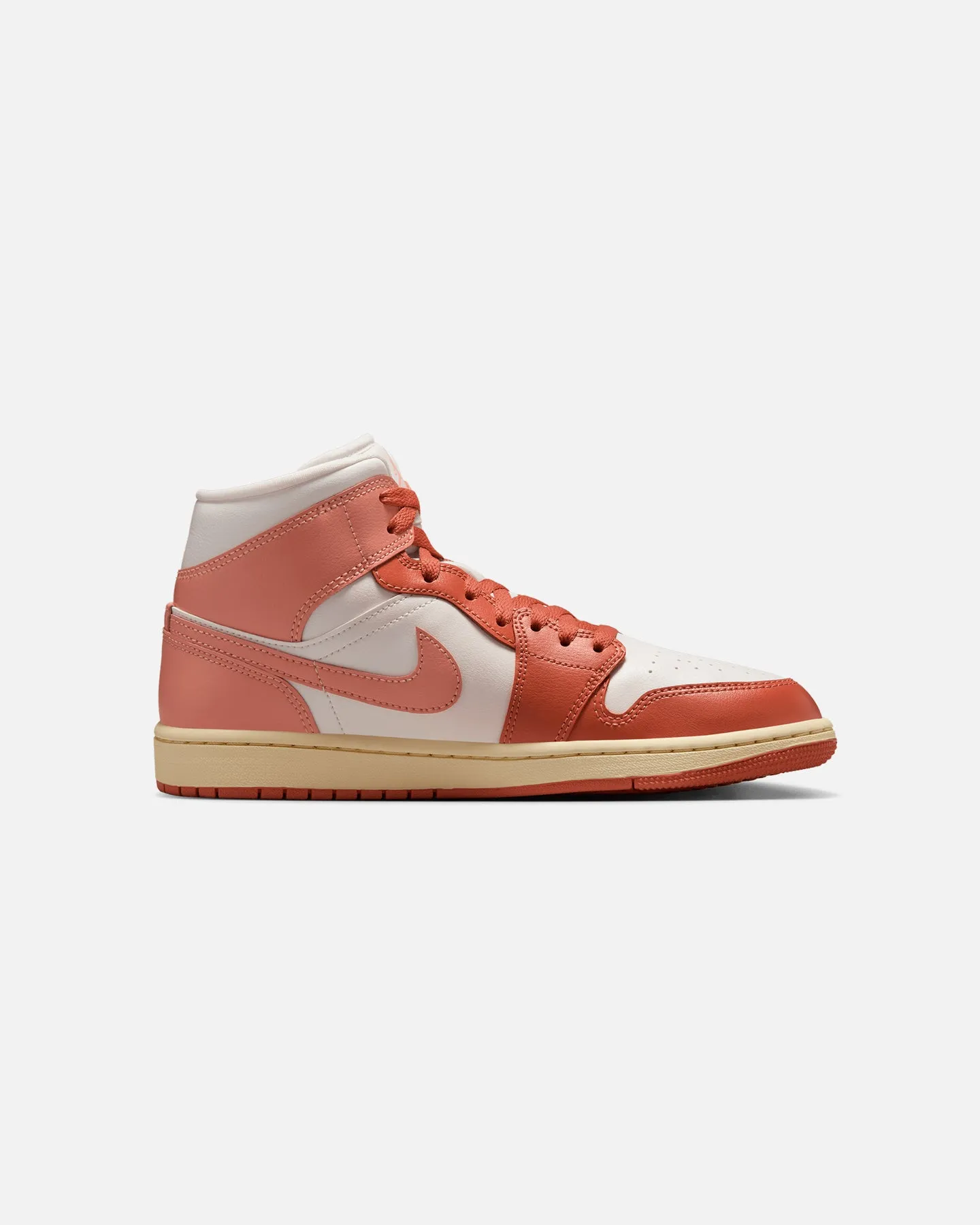 Jordan Women's Air Jordan 1 Mid Sail/Lt Madder Root Abrasion Resistant Outsole Abrasion - resistant