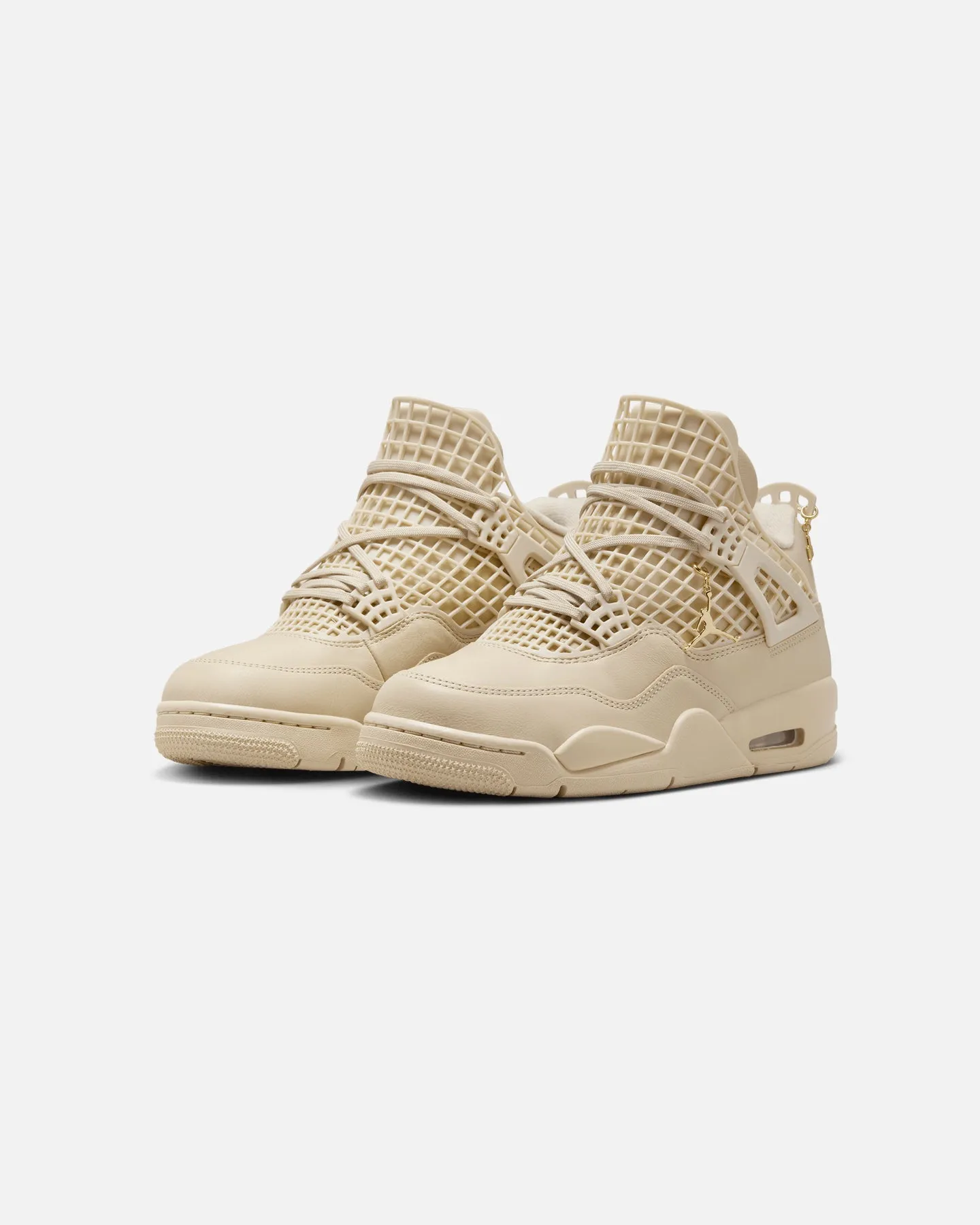 Jordan Women's Air Jordan 4 Net "Rattan" Rattan/Metallic Gold Comfort collar padding shock - absorbing foam shoe element