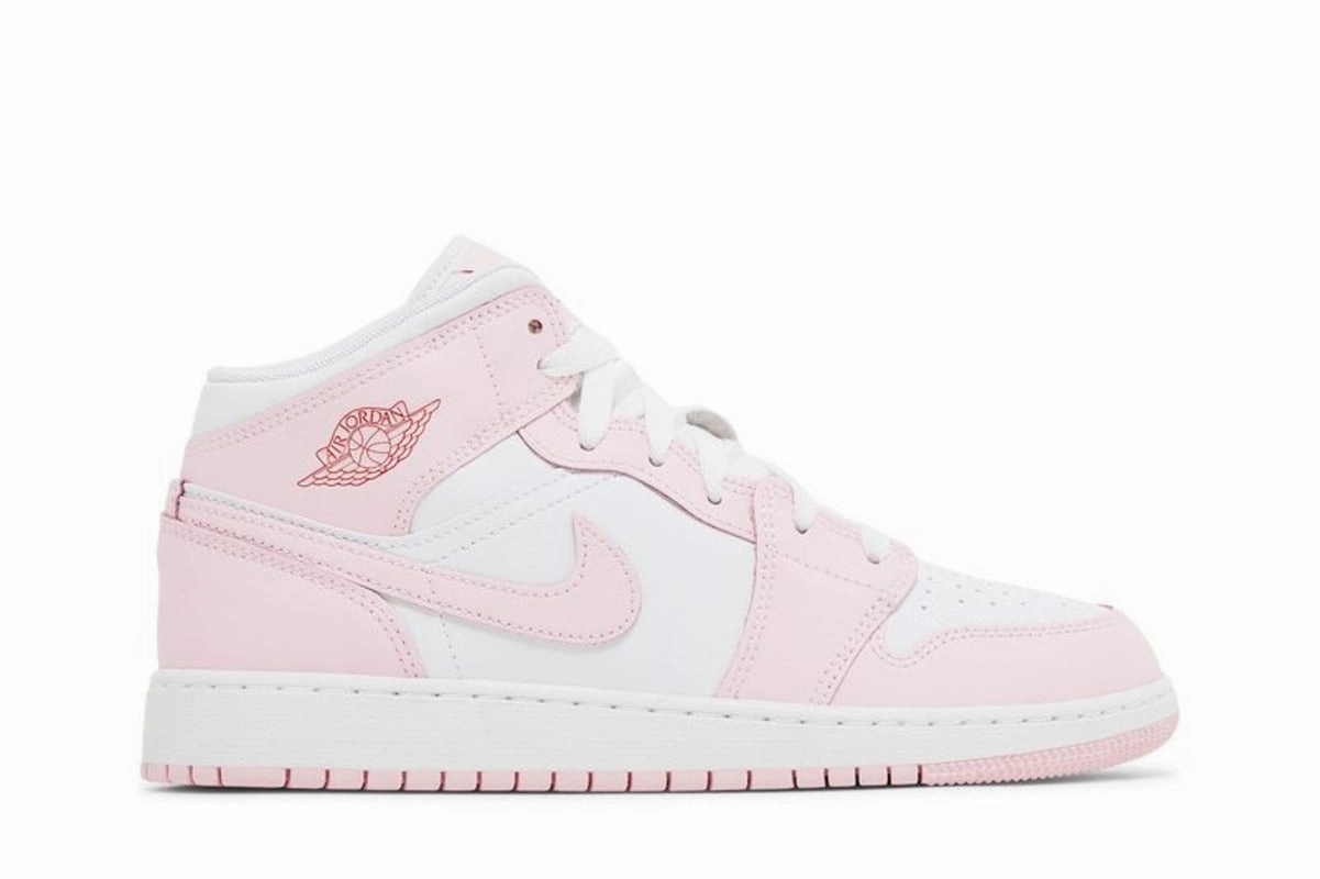 Stretch tongue Jordan 1 Mid Pink Foam Fire Red (GS)