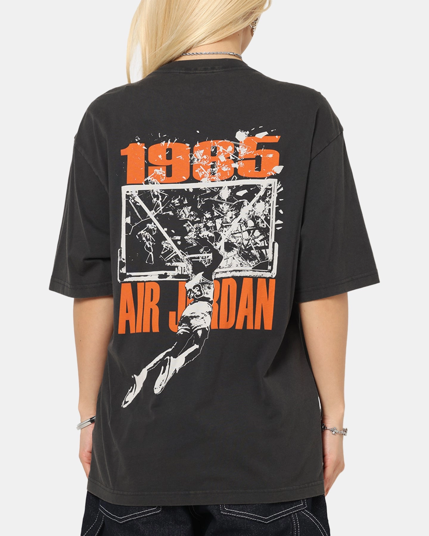 Jordan Brooklyn Shattered Back Board Oversized Graphic T-Shirt Off Noir/Sail Breathable Layer