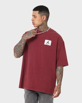 Jordan Flight Essential Oversized Washed T-Shirt Cherrywood Red Zero Waste Production