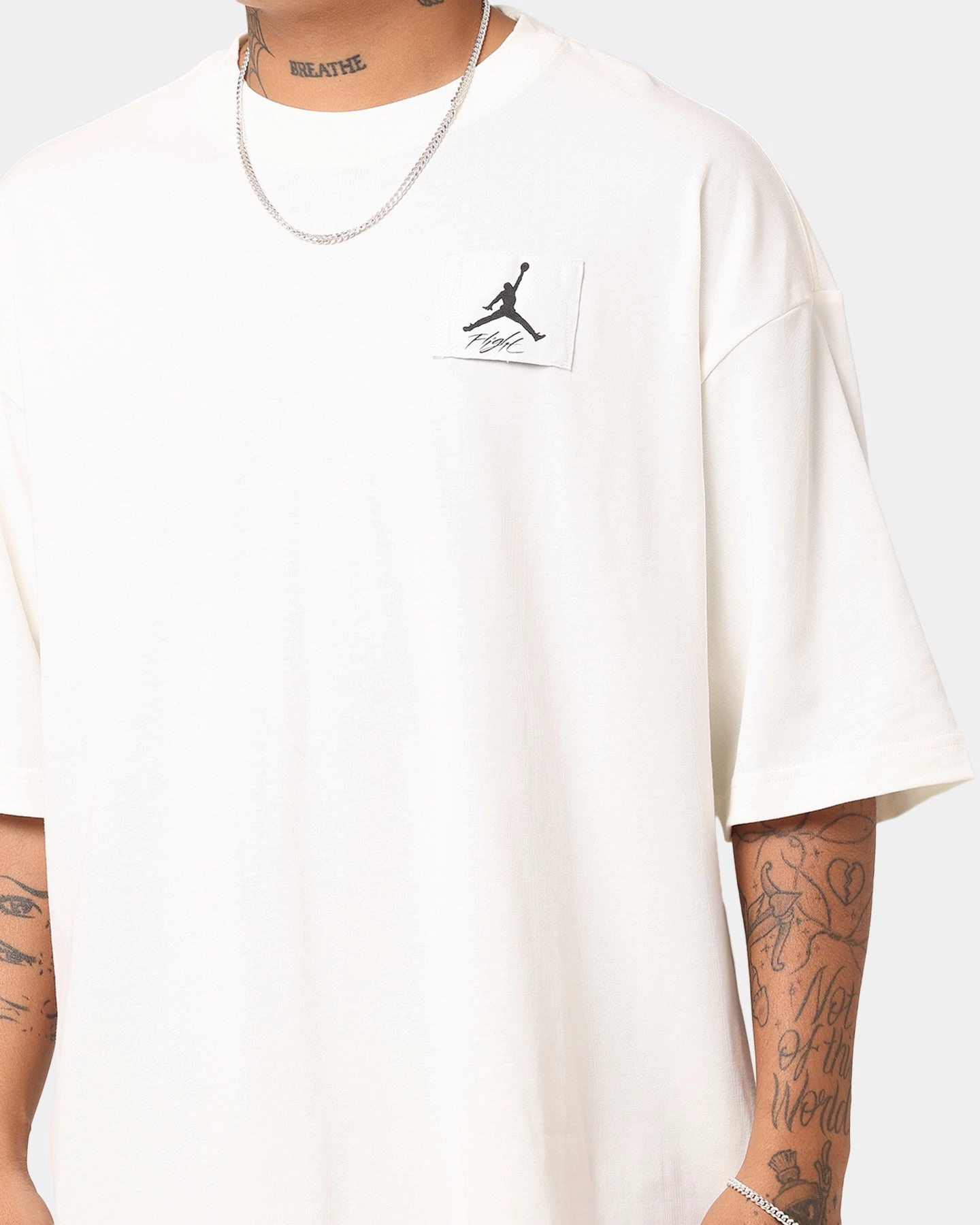 Ribbed Collar Trim Jordan Flight Essentials Oversized T-Shirt Sail