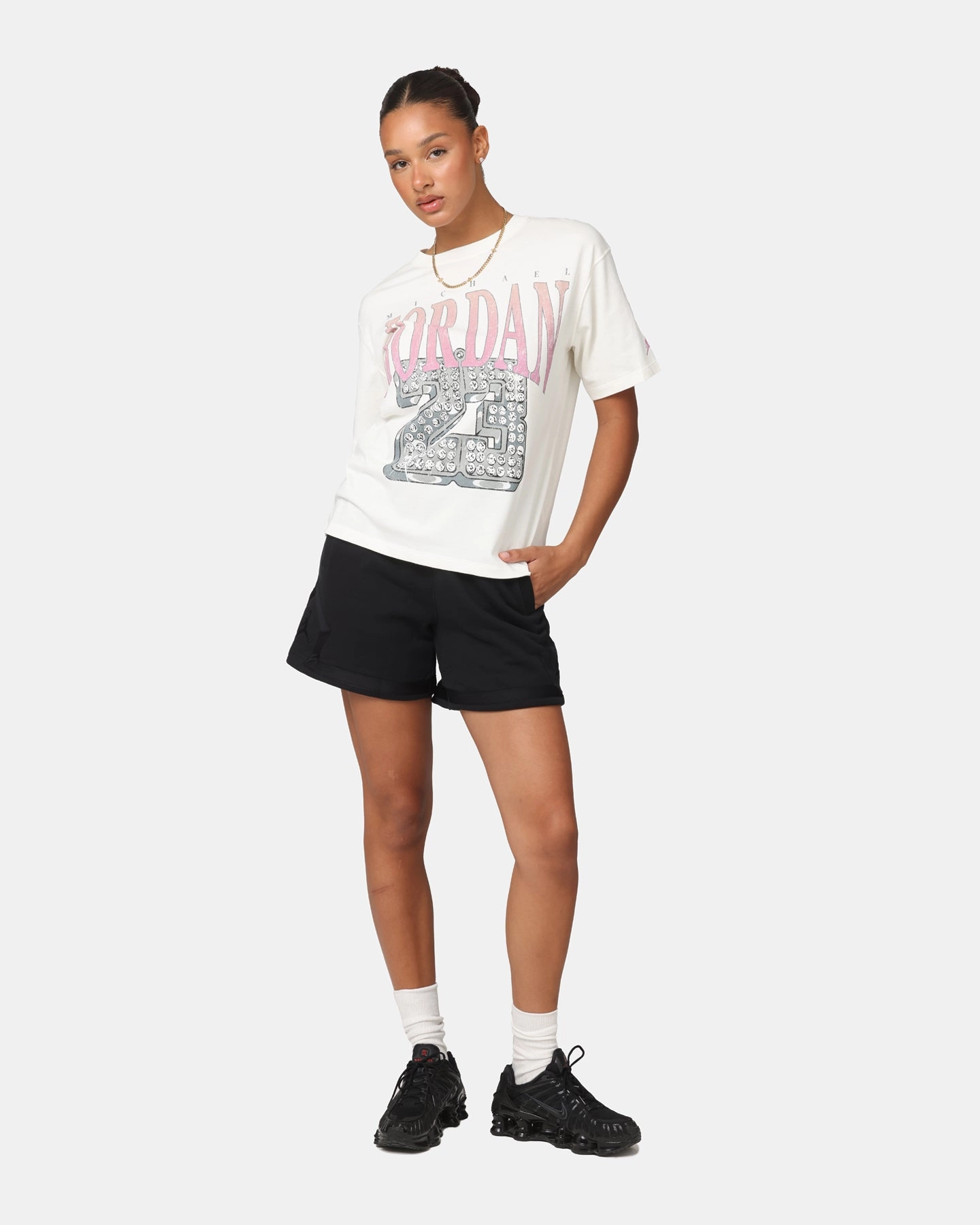 Jordan Women's Flight Fleece Diamond Shorts Midnight Navy ElasticCuffs