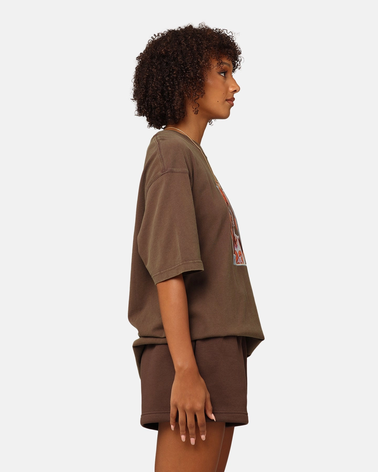 Holiday Style Trend Jordan Women's Oversized Graphic T-Shirt Baroque Brown/Legend Coffee