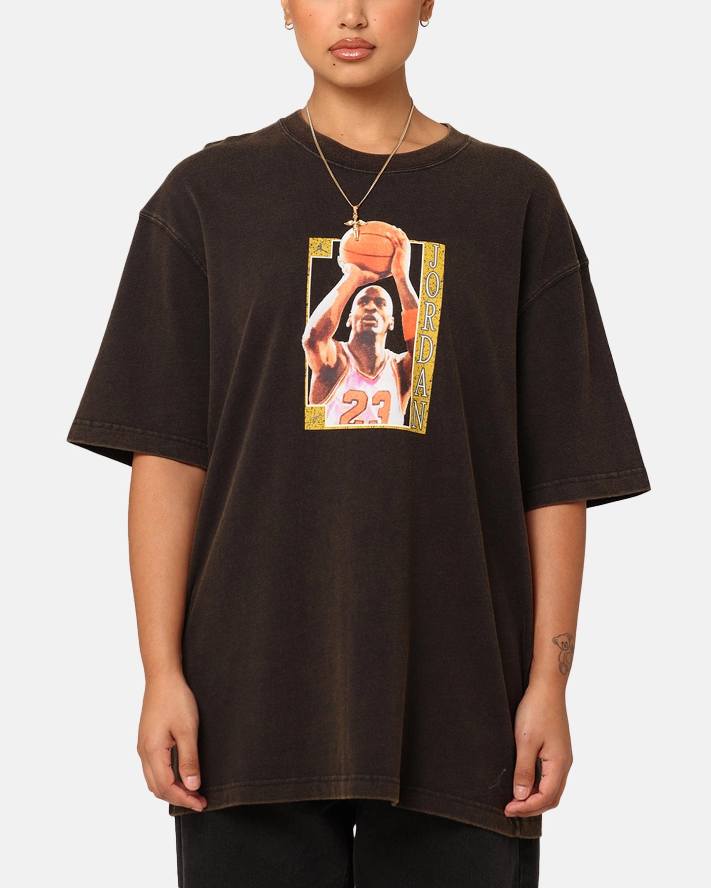 Jordan Women's Oversized Graphic T-Shirt Black/Iron Grey Autumn coziness Eco Friendly Dyes