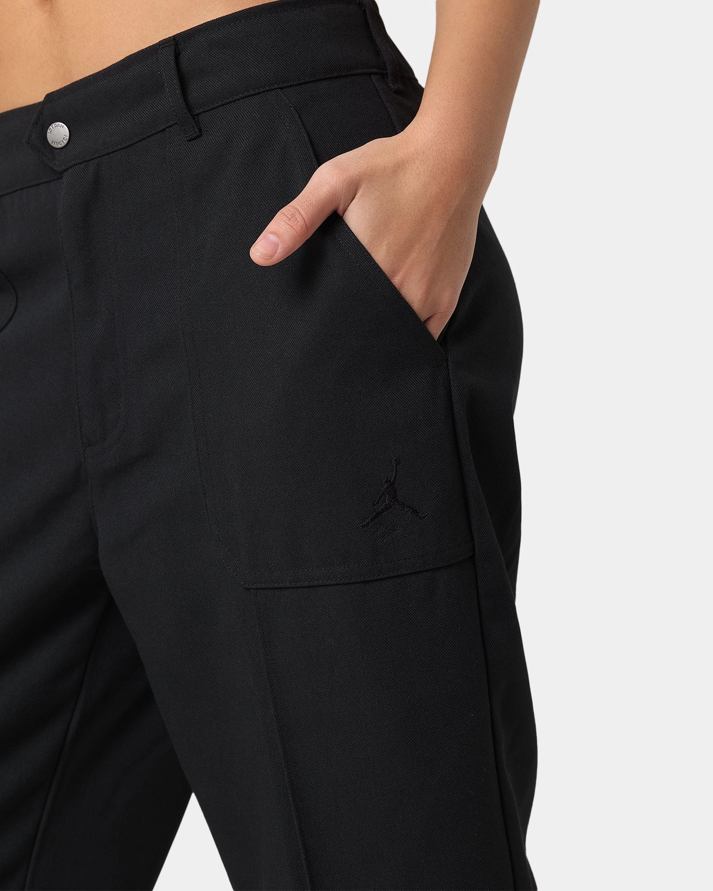 Jordan Women's Woven Pants Black FlexibleKneePanels Minimalist Fit