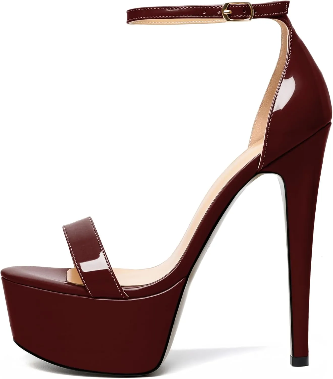 Joseywade Women's Platform Stiletto High Heel Sandals Open Toe Heels Sky High Heels 6 Inch One Strap Pump Shoes