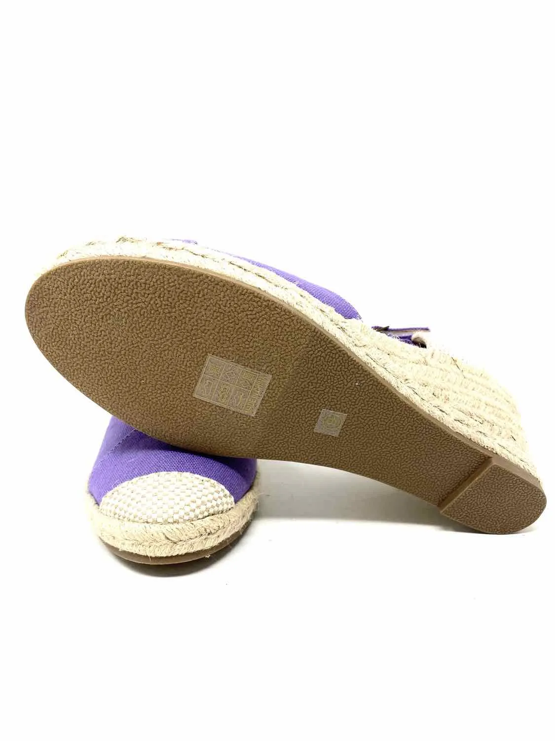 Journee Collection Women's Purple/Beige Wedge Espadrille Size 9 Sandals