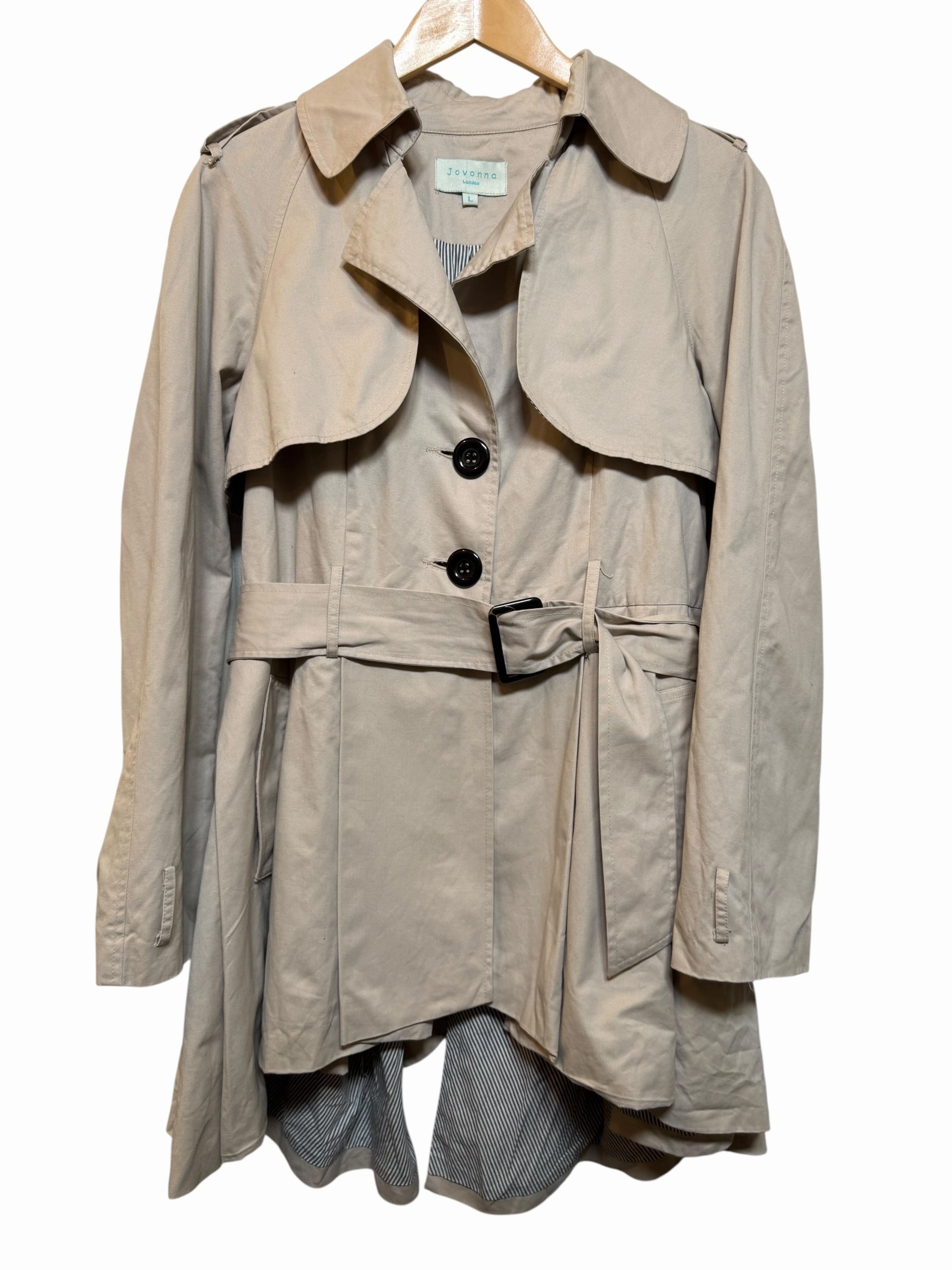 Plus Size Jovonna Women's Cream Trenchcoat (Size L)