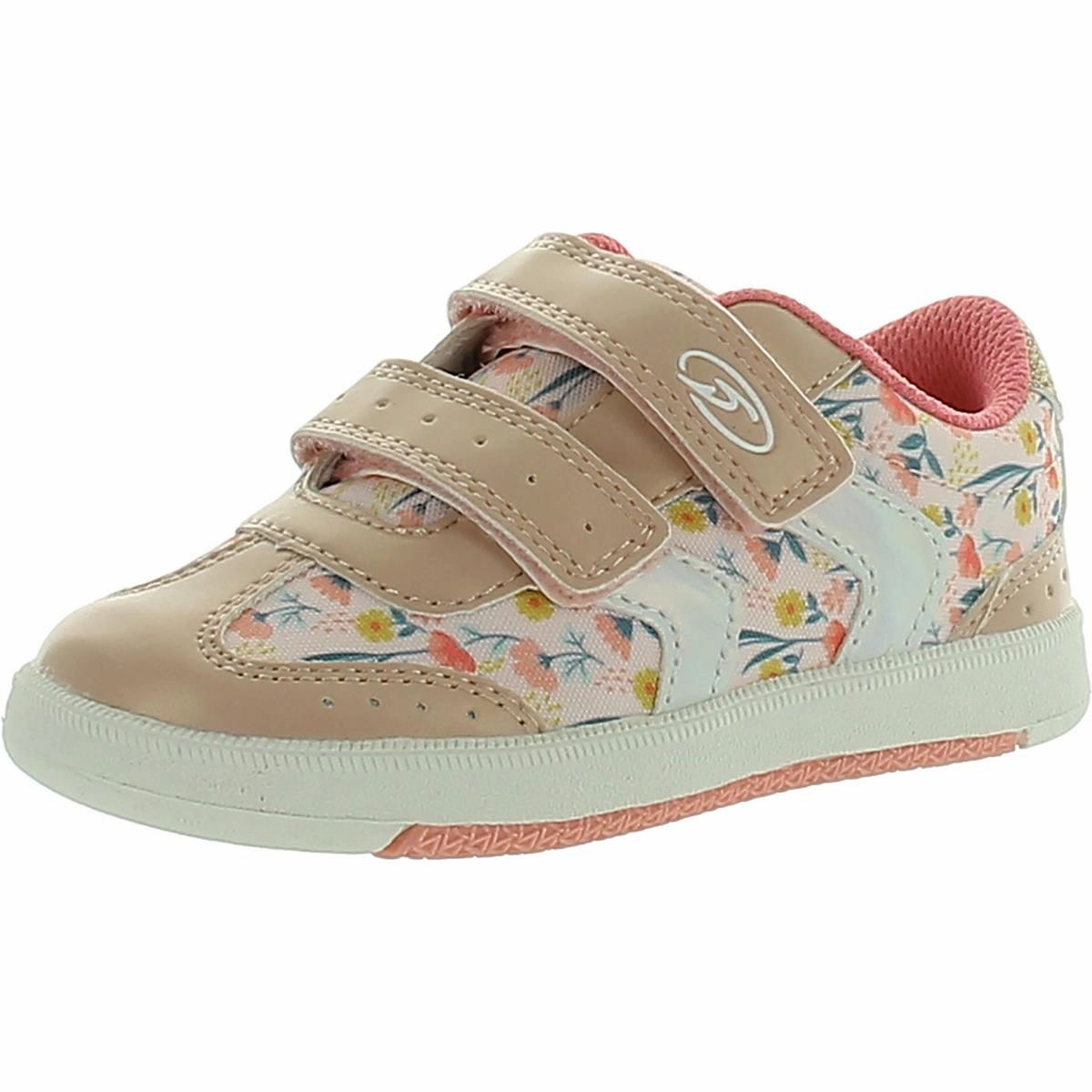 Kameron Girls Toddler Faux Leather Casual and Fashion Sneakers Supportive Footbed All-around traction