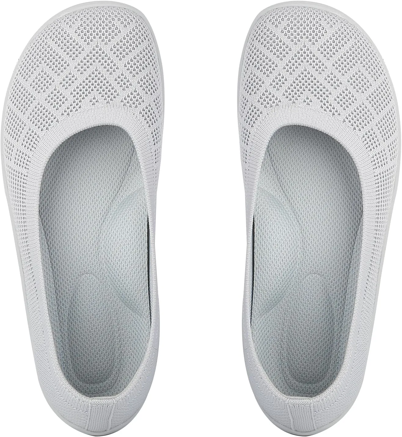 KBZone Womens Flat Shoes Round Toe Knit Ballet Flat Comfort Dressy Flat Walking Shoes
