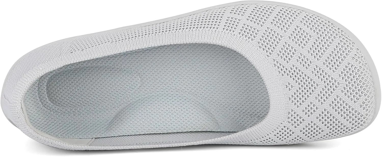KBZone Womens Flat Shoes Round Toe Knit Ballet Flat Comfort Dressy Flat Walking Shoes