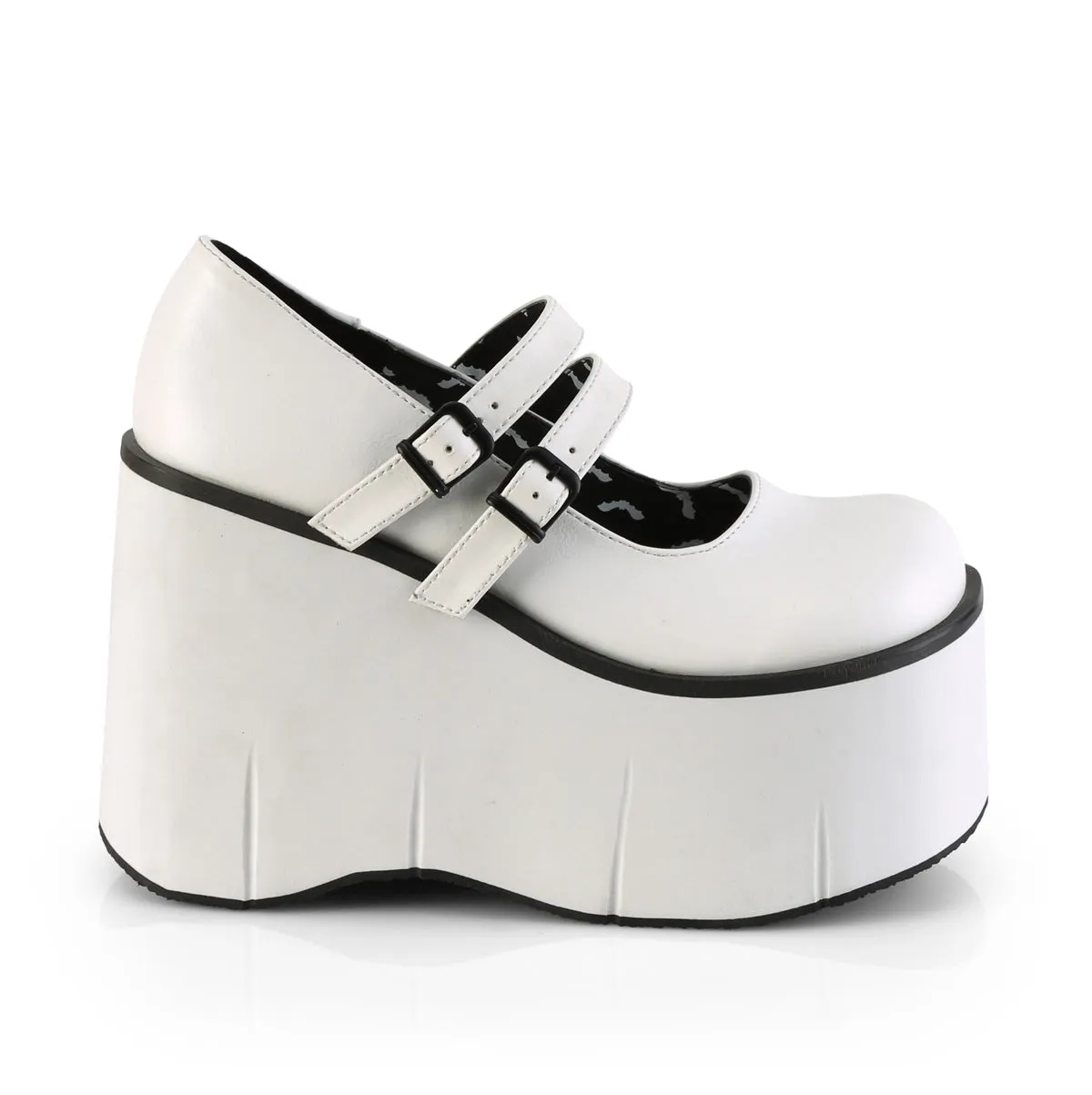 KERA-08 DemoniaCult White Vegan Leather Sexy Women's Heels & Platform Shoes (Alternative Footwear)