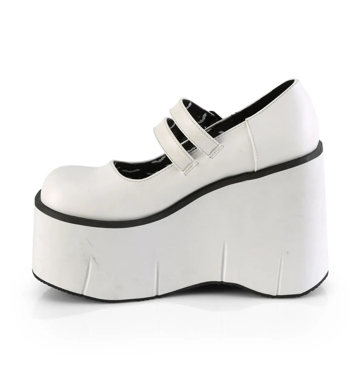 KERA-08 DemoniaCult White Vegan Leather Sexy Women's Heels & Platform Shoes (Alternative Footwear)