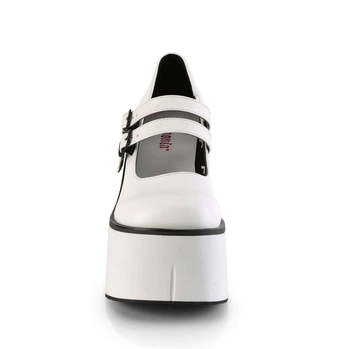 KERA-08 DemoniaCult White Vegan Leather Sexy Women's Heels & Platform Shoes (Alternative Footwear)