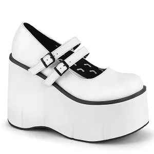 KERA-08 DemoniaCult White Vegan Leather Sexy Women's Heels & Platform Shoes (Alternative Footwear)