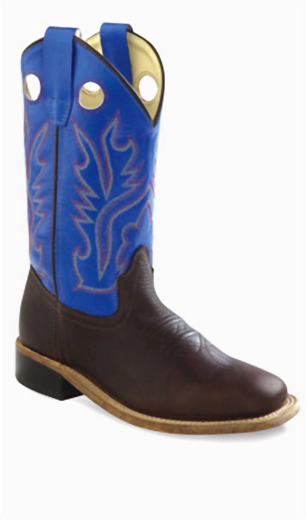 Kid's Leather Boot In Brown/blue Synthetic Leather Blend Torsion Stability Systems