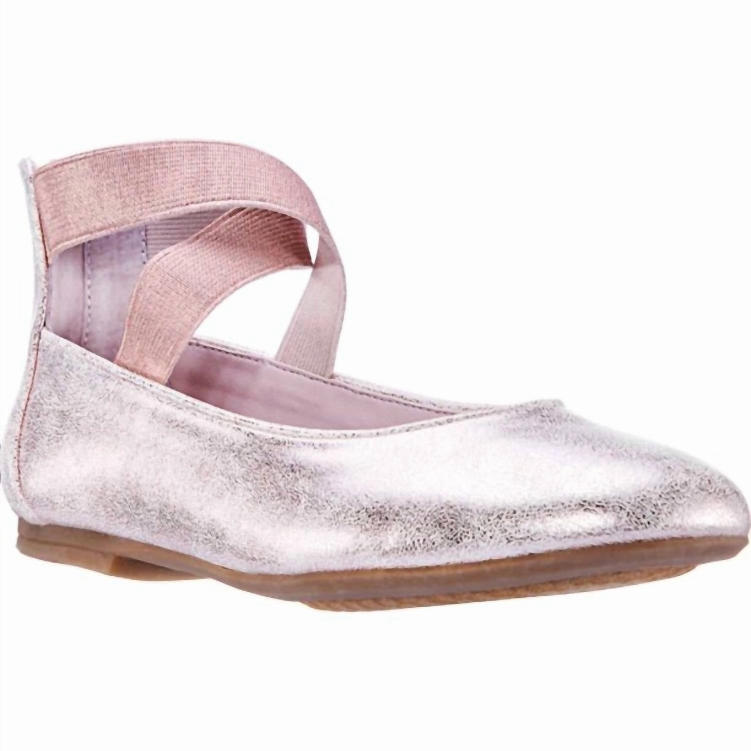 Kid's Marissa Ballet Flat In Rose Gold Orthotic Friendly Design