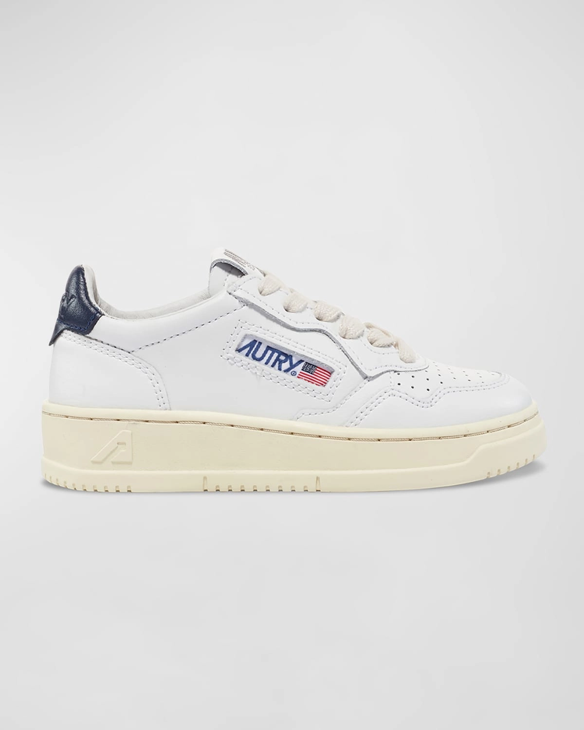 Kid's Medalist Low-Top Bicolor Leather Sneakers, Toddlers/Kids No Seam Interior