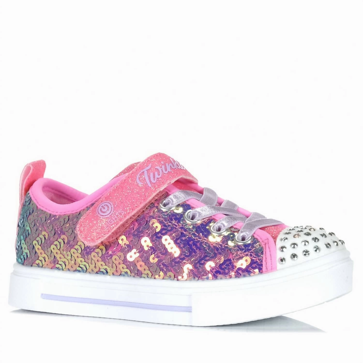 Impact Resistant Shell Kid's Twinkle Sparks Sequin Party Sneaker In Pink Multi