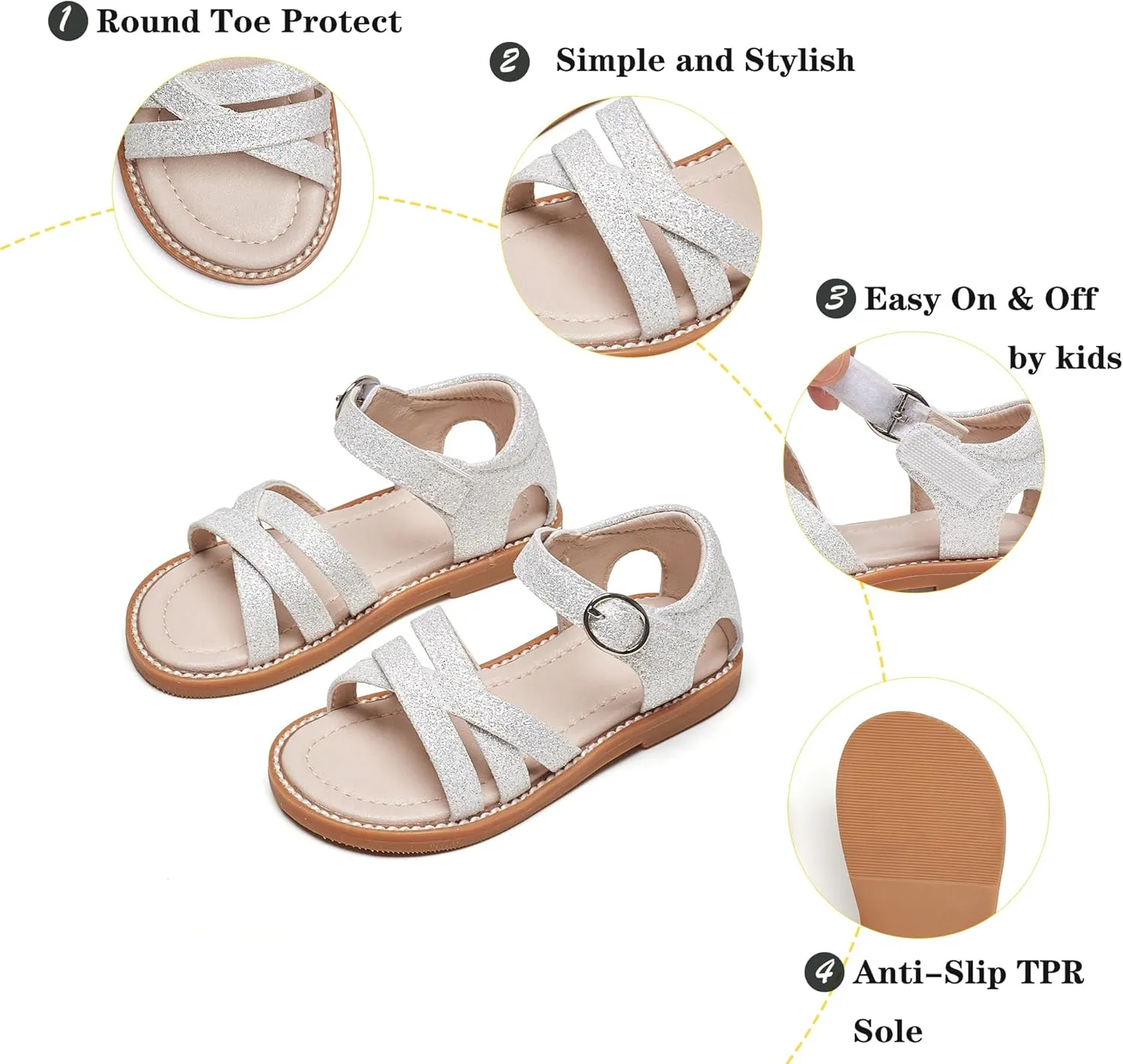 Kiderence Toddler Girls Sandals Little Girls Kids Shoes Girls Sandals Toddler