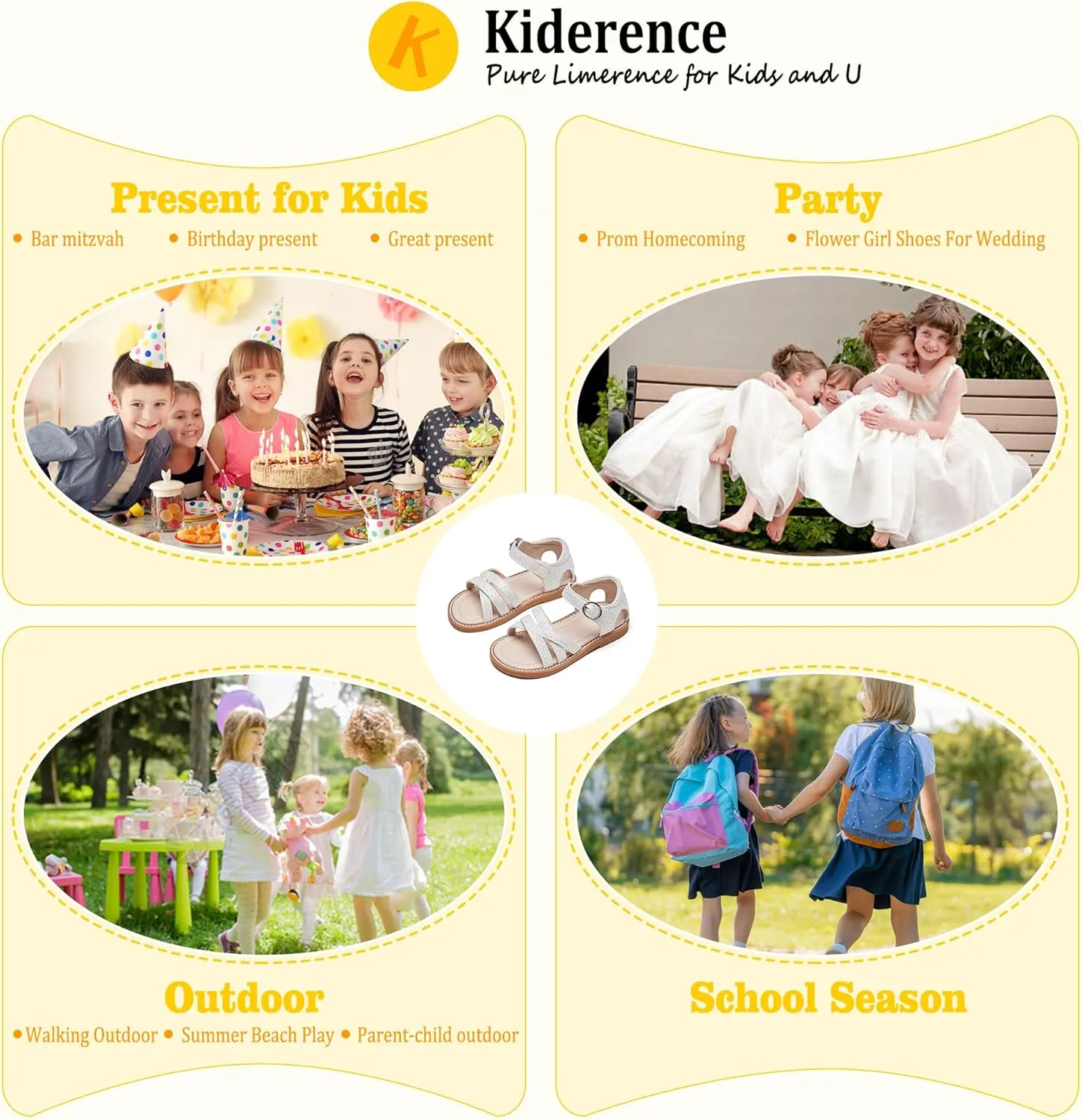 Kiderence Toddler Girls Sandals Little Girls Kids Shoes Girls Sandals Toddler