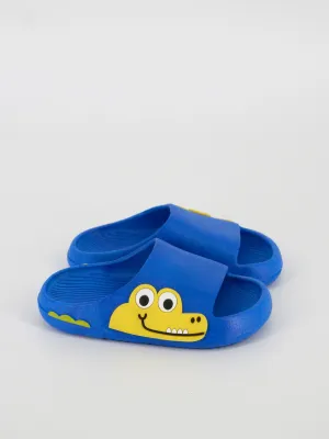 Kids Boy Cartoon Crocodile Slippers Shoes,Blue
