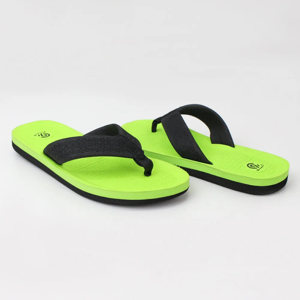 Kids Boy Textile One Finger Slippers,Neon Green