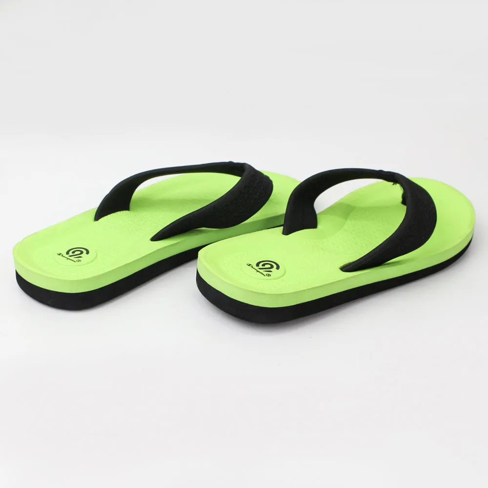Kids Boy Textile One Finger Slippers,Neon Green
