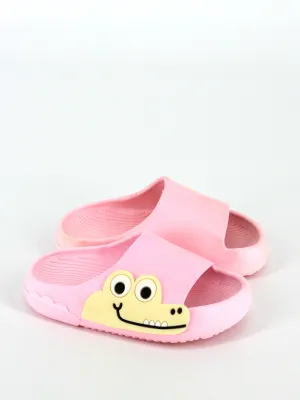 Kids Girl Cartoon Crocodile Slippers Shoes,Pink