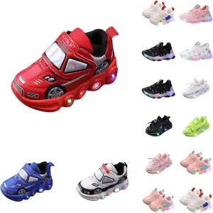 Kids Light Up Shoes Toddler Girls Boys Breathable Led Flashing Sneakers Toddler Boy Light Up Shoes Sport Sneaker (A4-White, 9 Toddler)