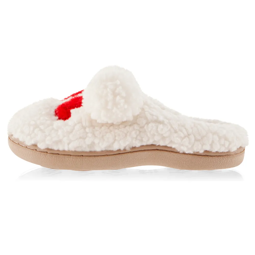Kids "Lil" Fuzzy Faux Sherpa Clog Slipper w/ Buffalo plaid lining
