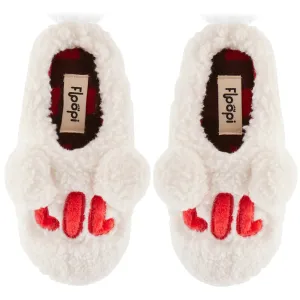 Kids "Lil" Fuzzy Faux Sherpa Clog Slipper w/ Buffalo plaid lining