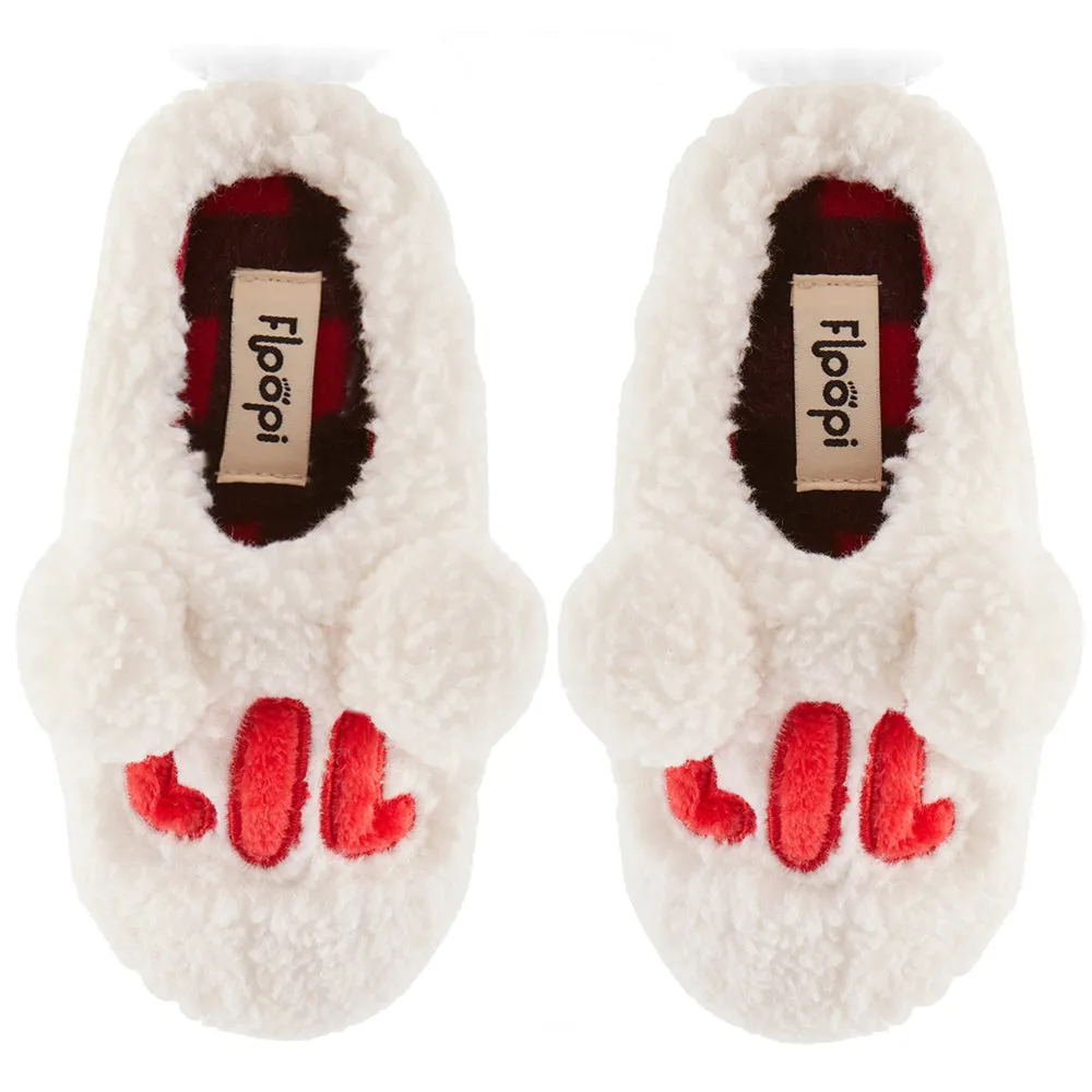 Kids "Lil" Fuzzy Faux Sherpa Clog Slipper w/ Buffalo plaid lining