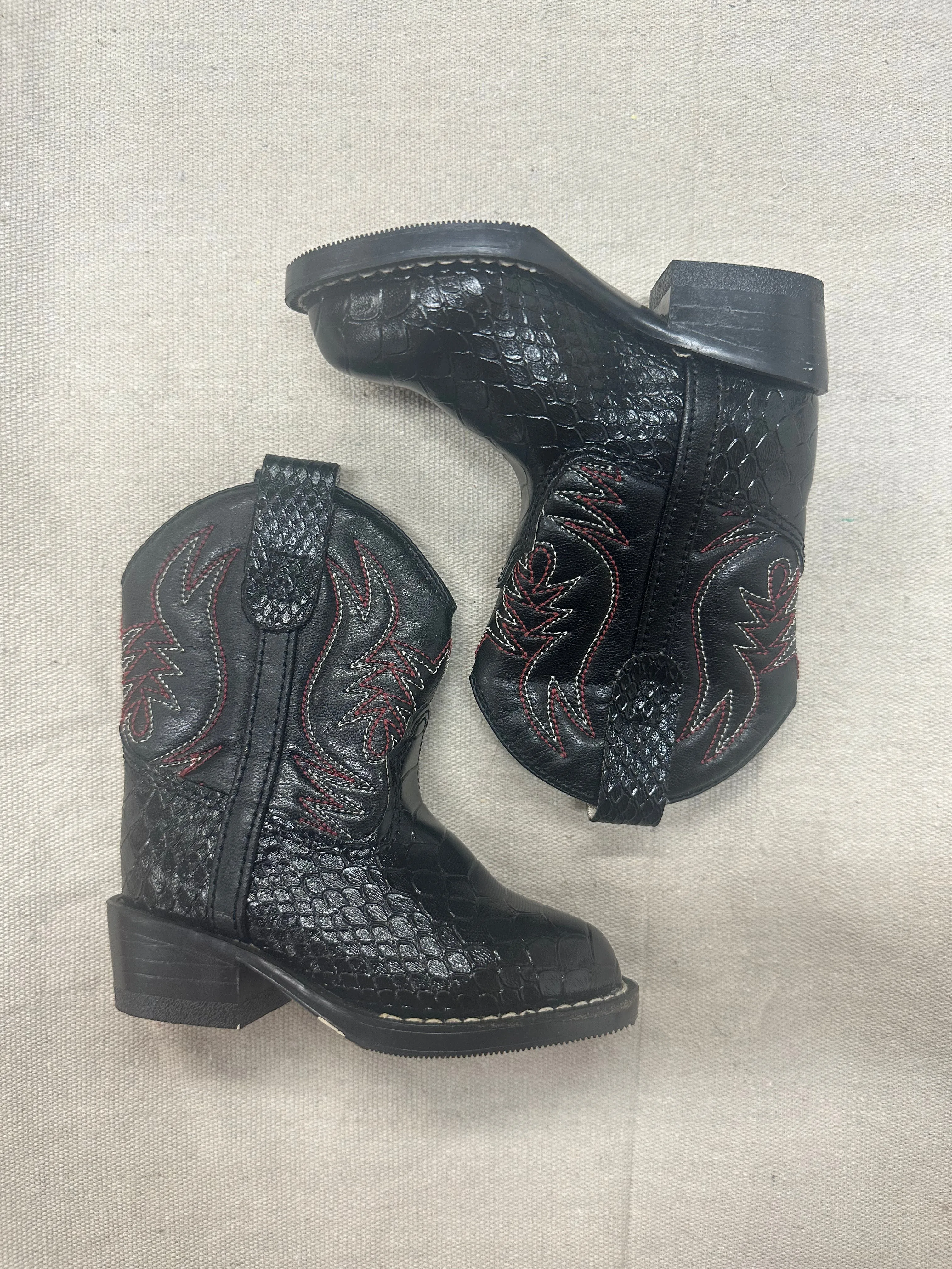 Kids Red Stitch Cowboy Boots