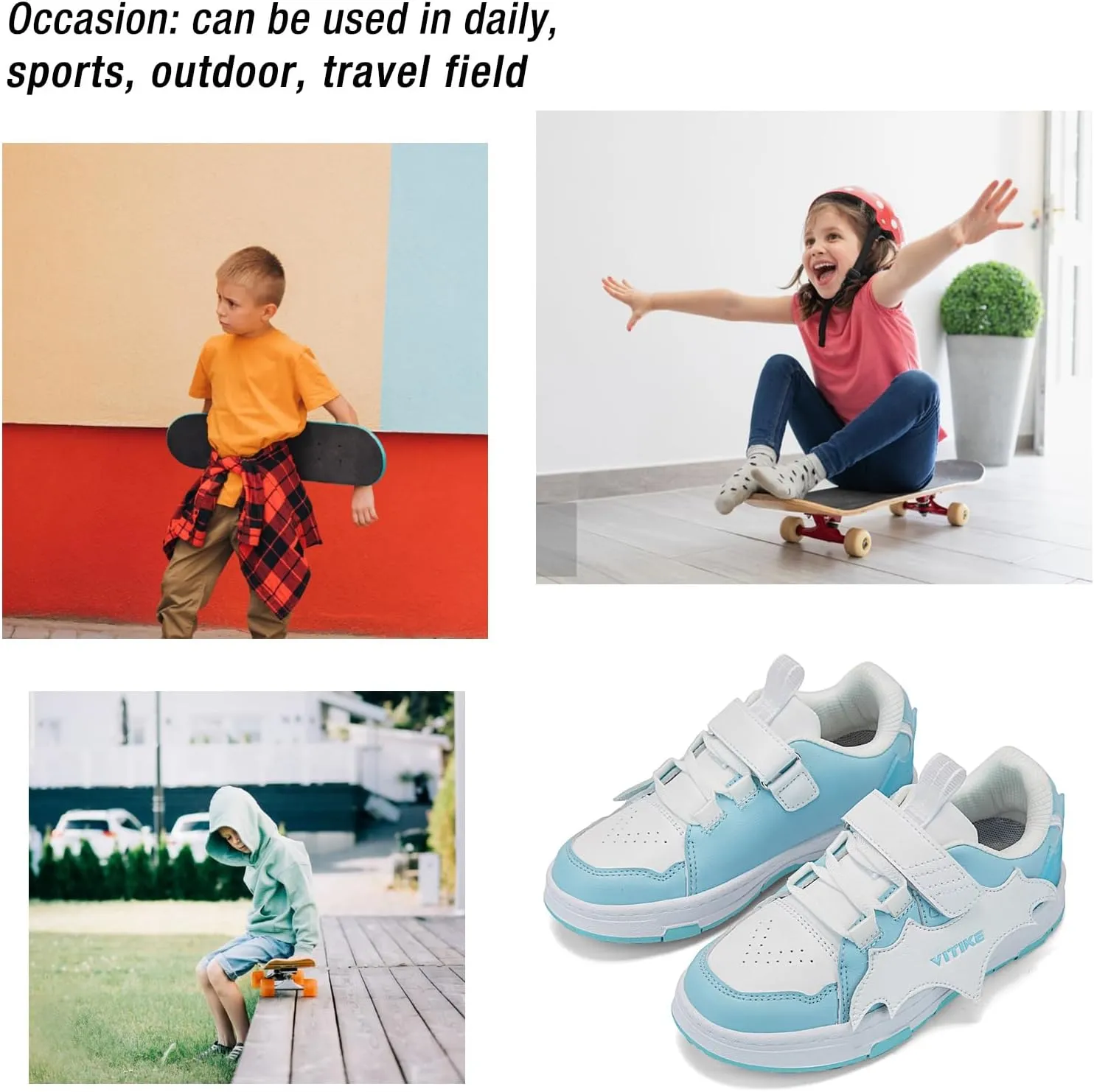 Kids Sneakers Fashion Comfortable Casual Athletic Tennis Shoe Breathable Lightweight Slip on Sports Shoes