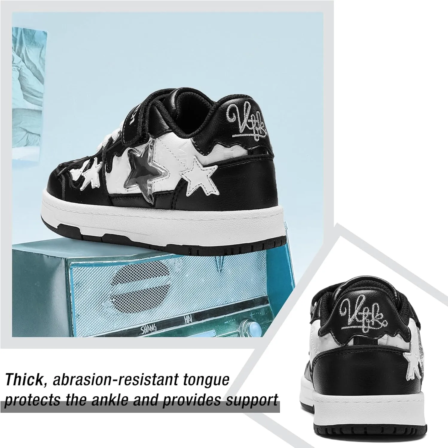 Kids Sneakers Fashion Comfortable Casual Athletic Tennis Shoe Breathable Lightweight Slip on Sports Shoes